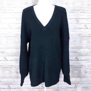 Theo & Spence Womens Sweater 1X V Neck Dark Teal 461